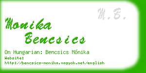 monika bencsics business card