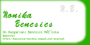 monika bencsics business card